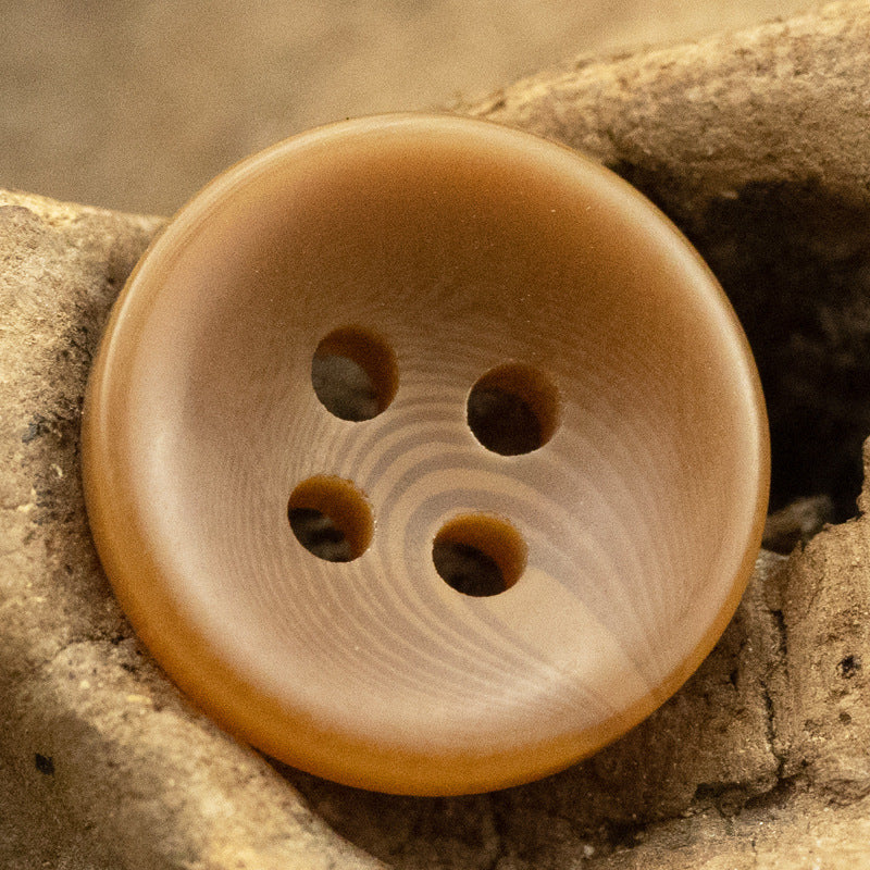 Deep khaki 4-hole resin bowl button, matte finish