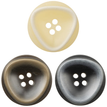 25MM Resin button with outer circle and inner triangle detail, light cream color
