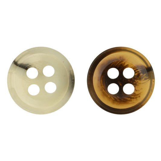 10mm/11.5mm White and Brown Resin Buttons for Polo Shirts 100 Pack