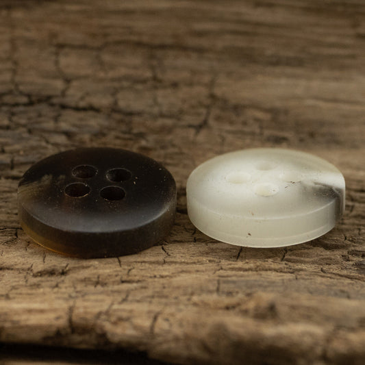 10mm/11.5mm White and Brown Resin Buttons for Polo Shirts 100 Pack