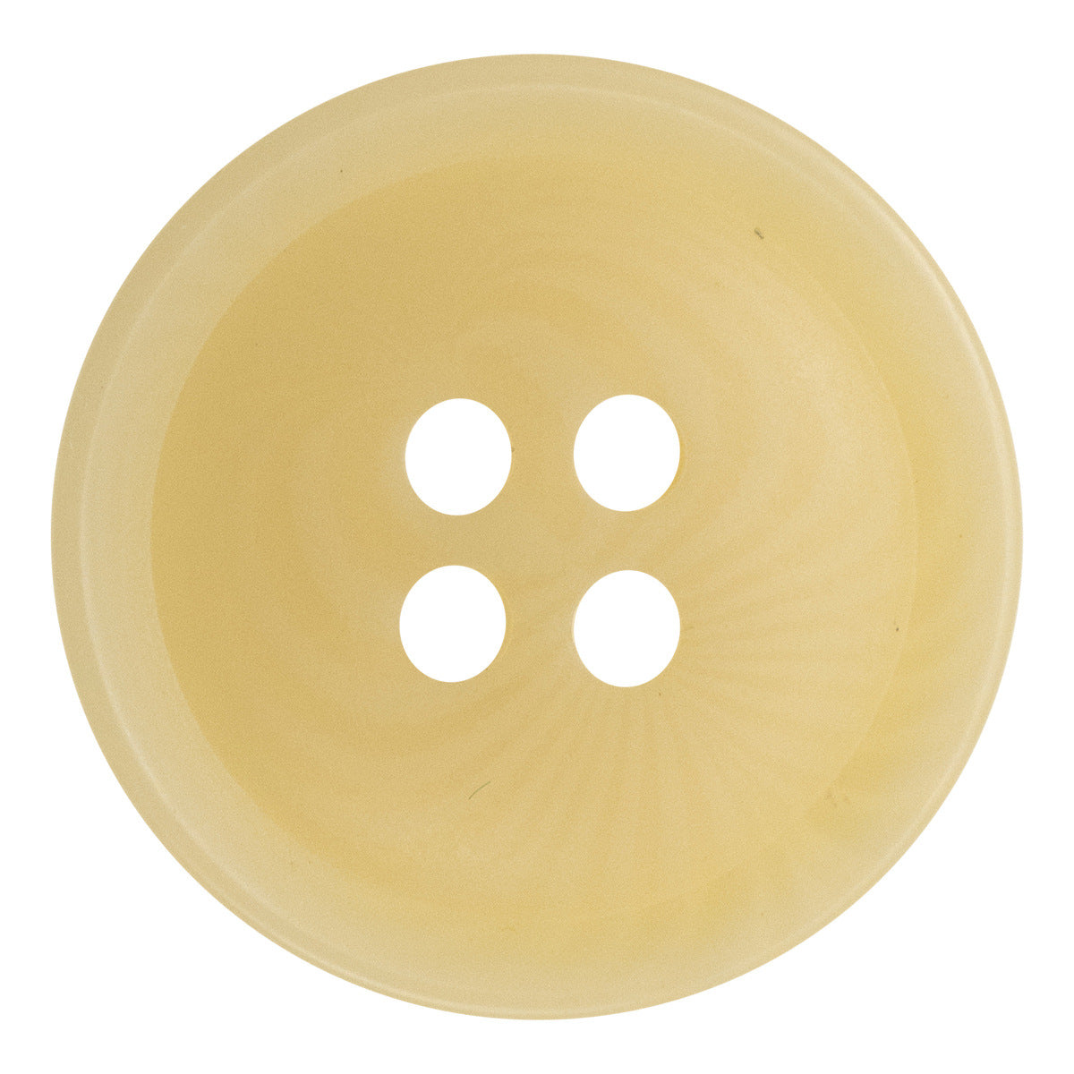 Yellow 2-hole resin button, 15/20mm, smooth fruit-texture look
