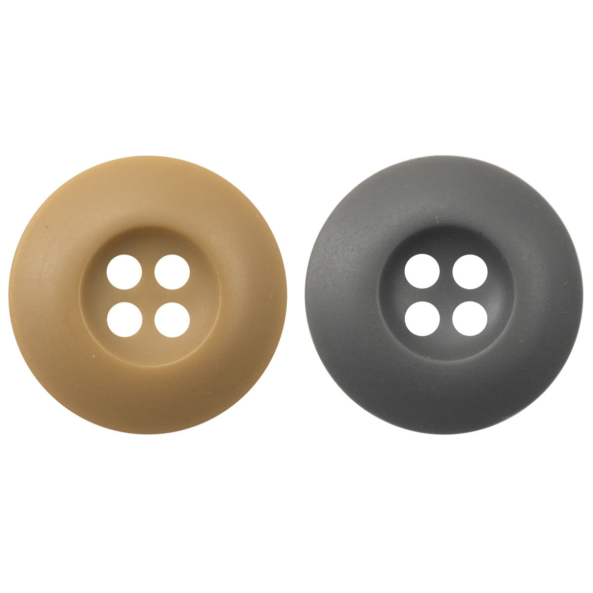 4-hole resin buttons, khaki and gray set of jacket and pants buttons.