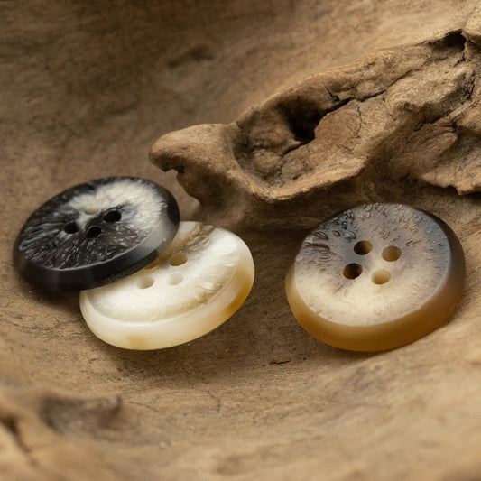 Black, White and Brown Uneven Surface Resin Buttons 30 Pack