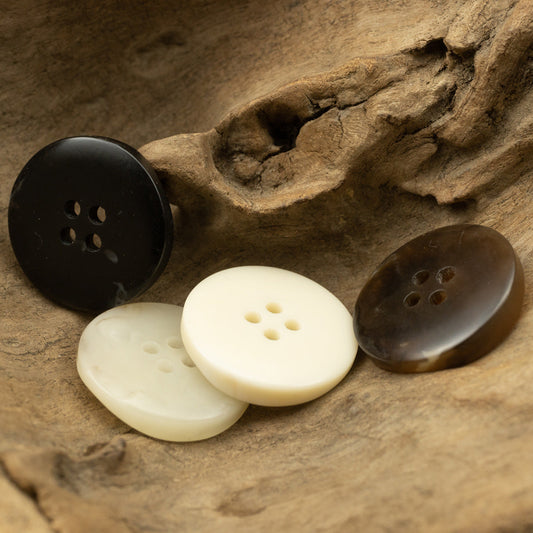 20-30mm Irregular Curved Thickened Brown White Resin Buttons 10pcs