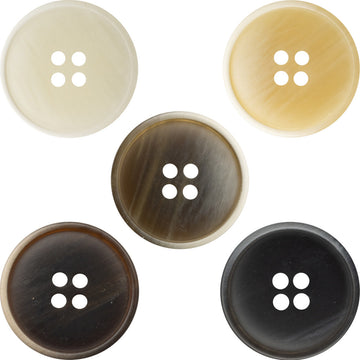 Wood grain gradient resin buttons, 4-hole set: light, khaki, brown, black