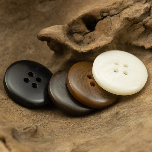 15-28mm Wide-Edged Resin Buttons for Black Sweater Suit Coat 40 Pack