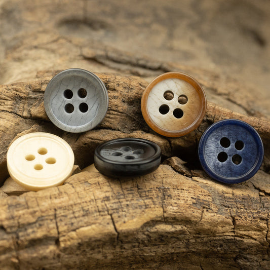 11.5mm Simple Printed Resin Buttons for Retro Denim Shirts 50pcs