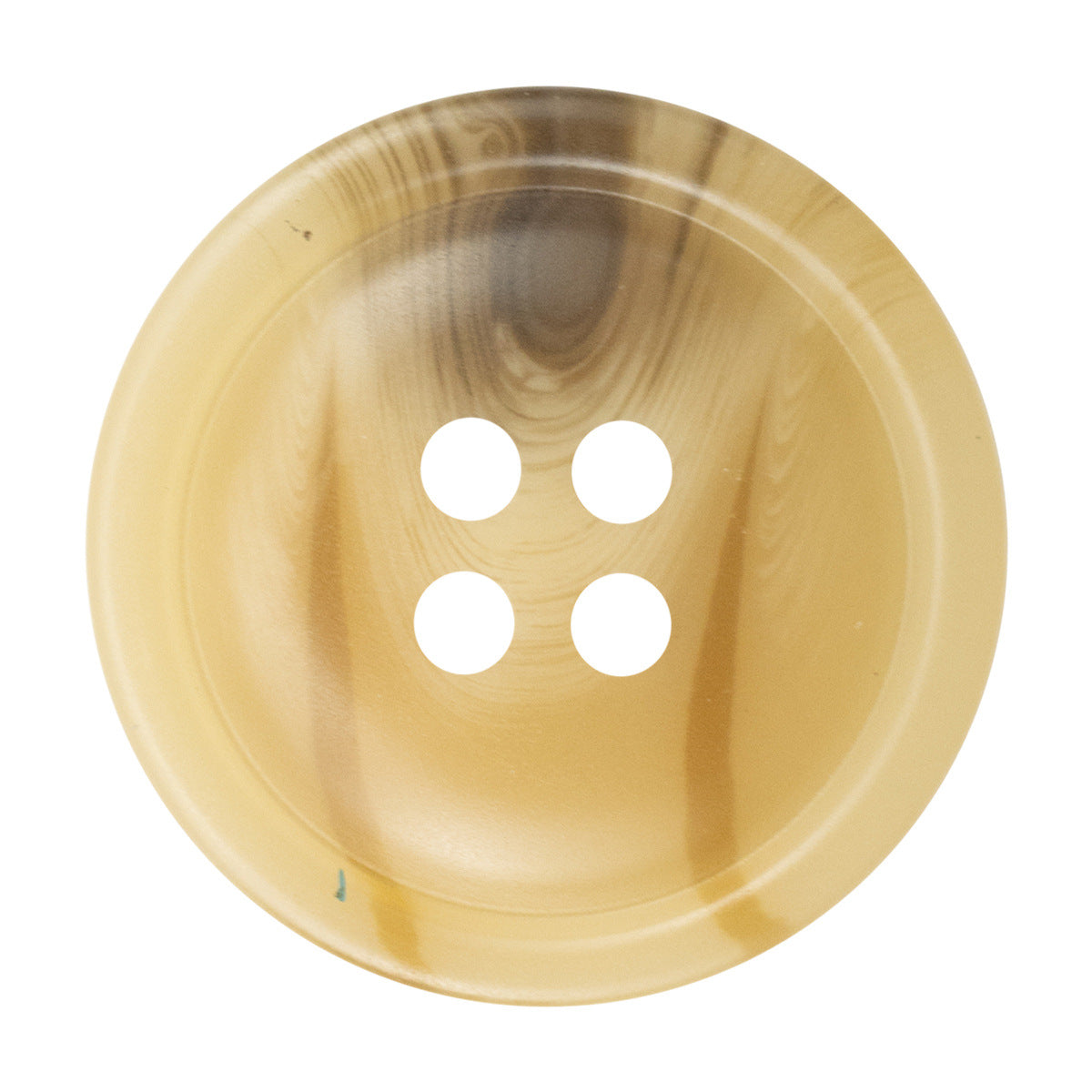 Vintage khaki resin button, round 4-hole, woodgrain pattern, 15–30mm