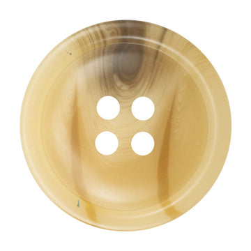 Vintage khaki resin button, round 4-hole, woodgrain pattern, 15–30mm