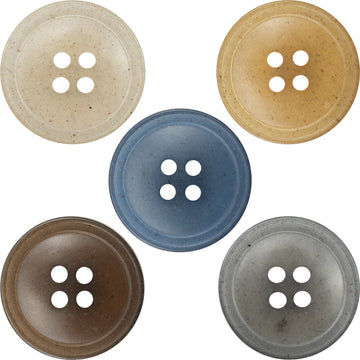Transluzente Vierloch-Resin-Knöpfe: Weiß, Khaki, Blau, Braun, Grau
