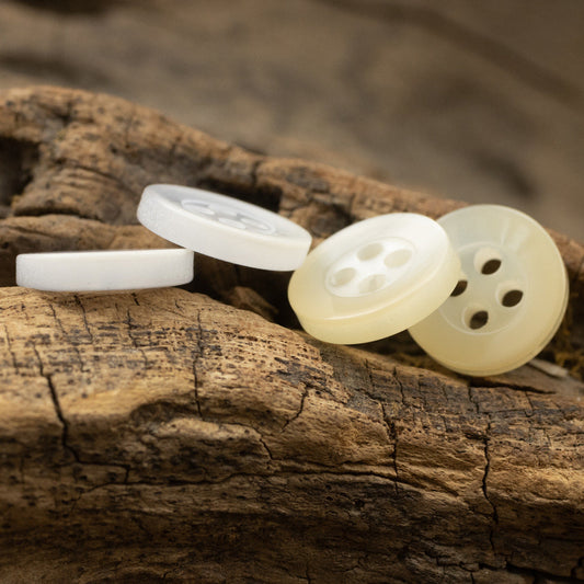 11.5MM White Light Yellow Resin Buttons for Men's Formal Shirts 40 Pack