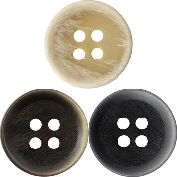 Round 4-hole resin sewing buttons, gradient frosted surface, assorted white, coffee & black