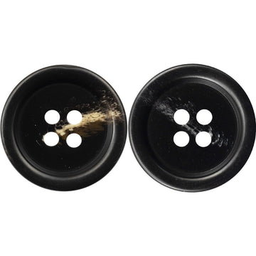 Runde Resin-Knöpfe, 4 Löcher, schwarz, 15–30 mm (zwei Knöpfe im Bild)