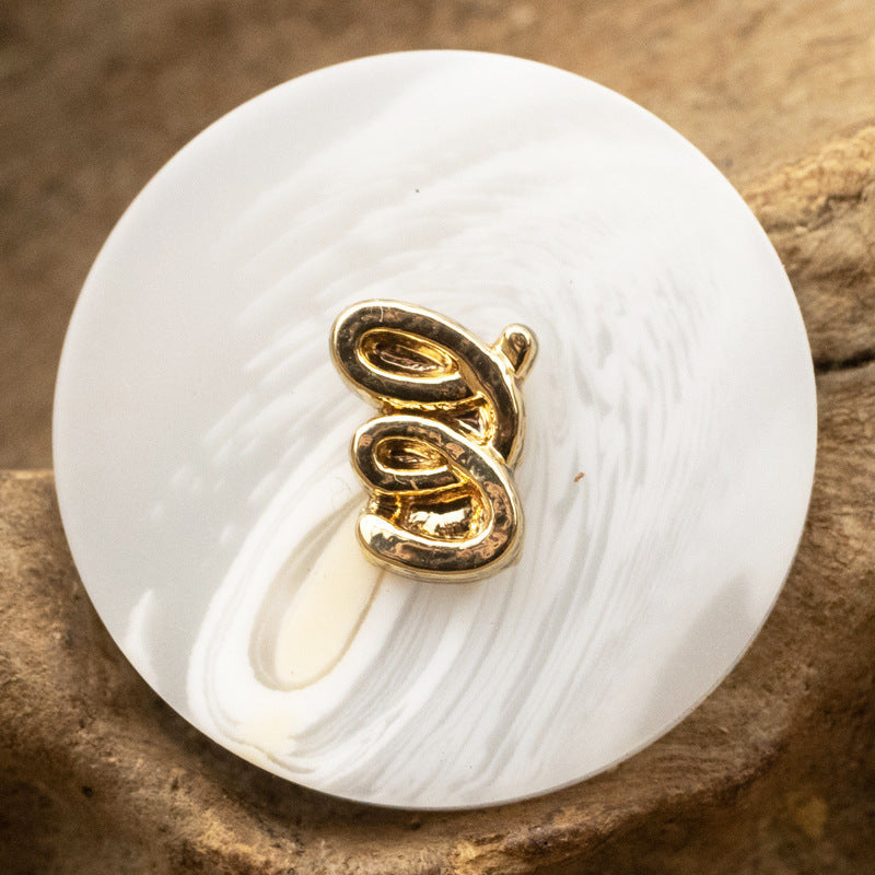 Resin-Metallknopf in Weiß, goldfarbene 2-Loch-Schlaufe mit Metallumrandung
