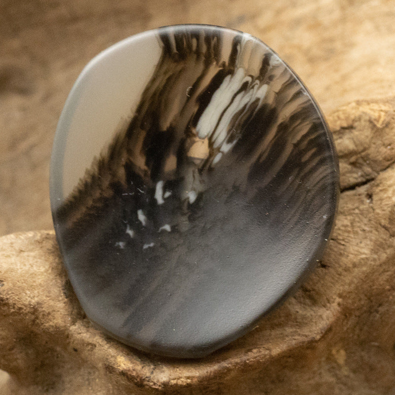 25-30mm Irregular Bowl-Shaped Coffee Resin Coat Buttons 50pcs Black