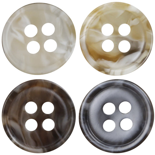 11.5/12.5mm Floral Brown Resin Buttons for Beach Shirts Dresses 40 Pack
