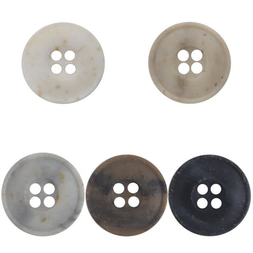 Runde Harzknöpfe, 4 Löcher: off-white, beige & dunkel