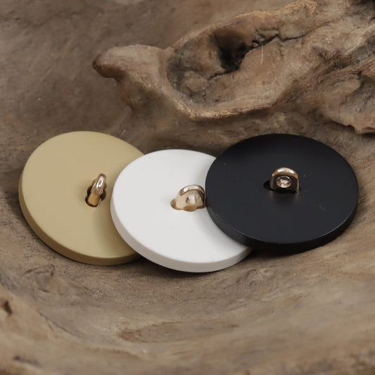 White Khaki Black Small Flower Resin Buttons with Metal Shanks 10pcs