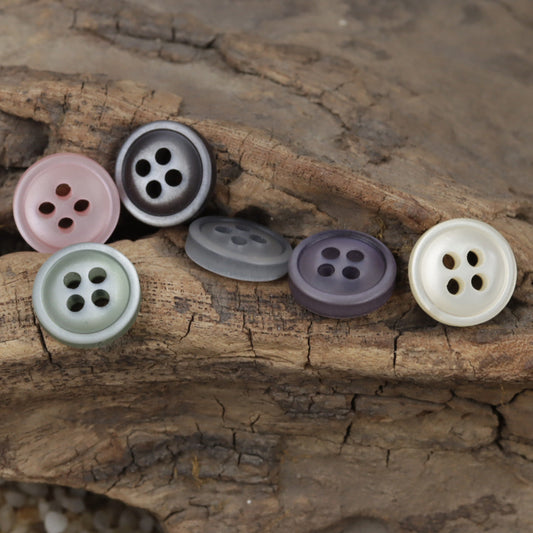 11.5mm 4-Hole Colorful Resin Buttons for Shirts 60 Pack