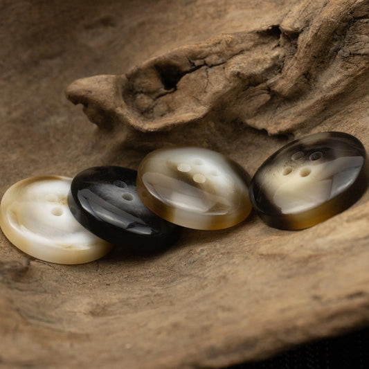 Round 4-Hole Resin Buttons for Black Woolen Coat - 40 Pack