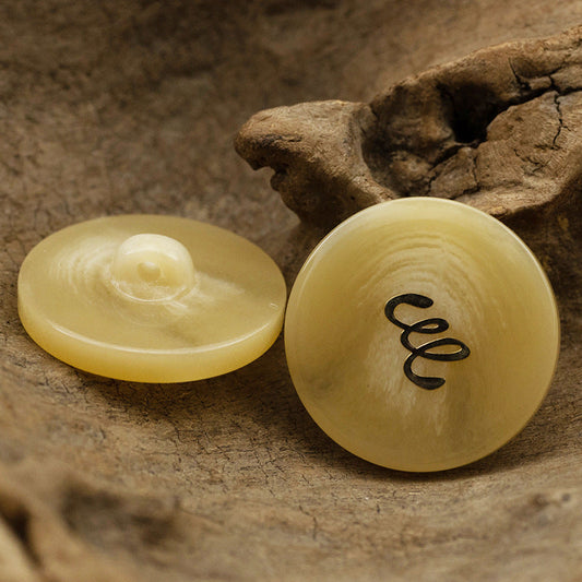 Khaki Yellow/Black-Brown Resin Buttons for Luxury Trousers 10pcs Yellow