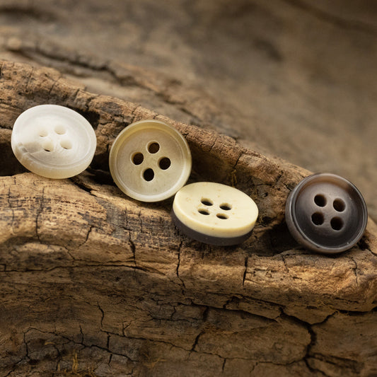 11.5mm Bowl-Shaped Imitation Wood Grain Resin Buttons 40 Pack