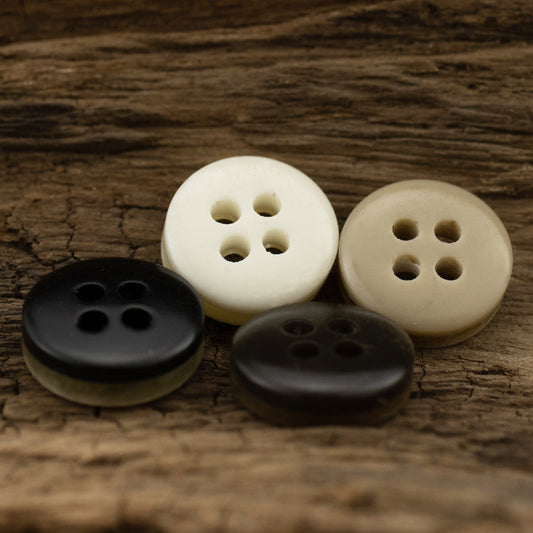 10-11.5MM Dark Khaki Black Textured Resin Shirt Buttons 40 Pack