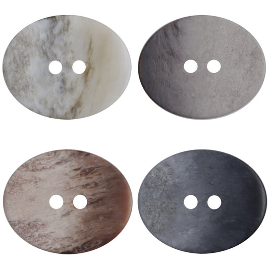 Oval 2 Holes Elegant Gradient Marble Texture Resin Buttons 20pcs
