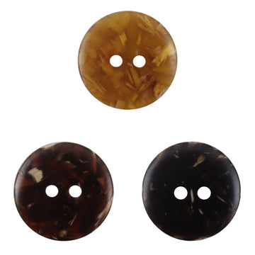 Amber bicolor runde Resin-Knöpfe, 2 Löcher, durchscheinende braun-goldene Streifen