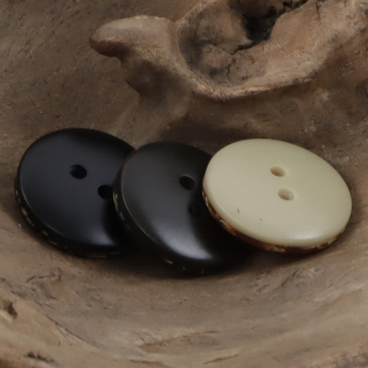 Amber Bicolor Circular 2-Hole Resin Buttons 40pcs