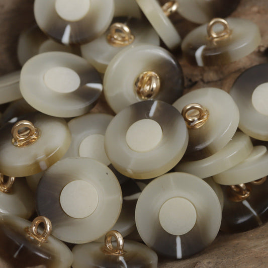 15-25mm Frosted Beige Brown Luxurious Resin Buttons 10pcs Beige