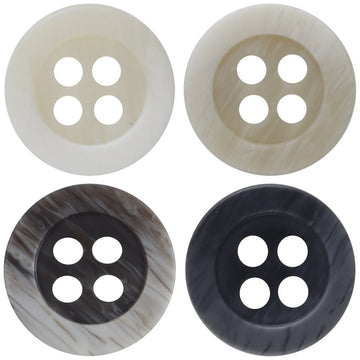 Ivory/tan wood-grain resin buttons, 4-hole design