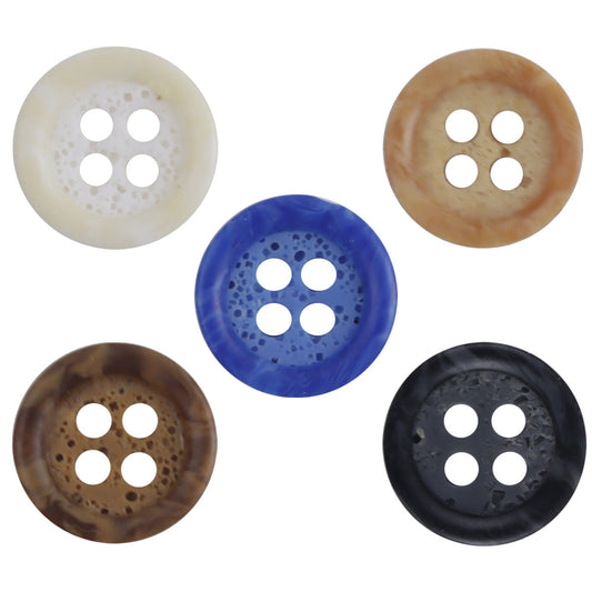 Two-Tone Pebble Pattern Resin Buttons for Hawaiian Beach Shirts 50 Pack