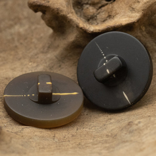 Flat Matte Black Coffee Shank Resin Buttons for Sweater Suit 20pcs