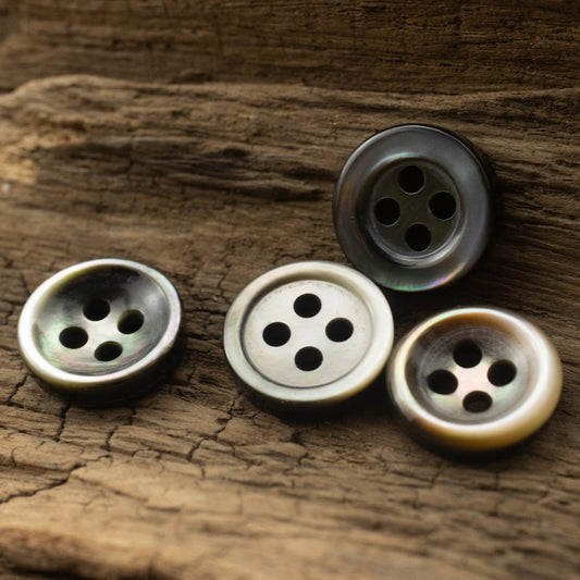 Black Lip Pearl Shell Buttons for Lace and Silk Blouses,10pcs