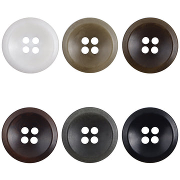 Round tagua nut buttons, assorted colors: white, khaki, dark coffee, 10-pack