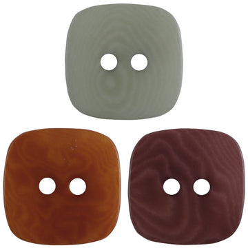 Quadratische Natur-Tagua-Knöpfe, 2 Löcher, hellgrau-grün