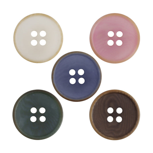 Round 4 Hole Soft-Colored Natural Tagut Nut Buttons for Sweaters,10pcs