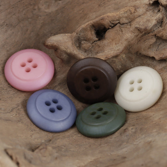 Round 4 Hole Soft-Colored Natural Tagut Nut Buttons for Sweaters,10pcs