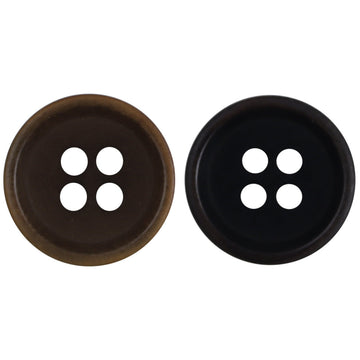 15mm burnt-edge 4-hole fruit buttons, coffee and black