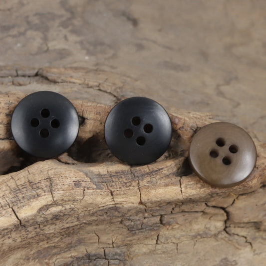 15mm Burnt-Edge Four-Hole Natural Fruit Buttons for Linen Dresses 10PCS