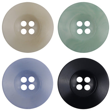 Double-sided Chinese fruit buttons set: beige, cyan, blue purple, black (4-button fronts)