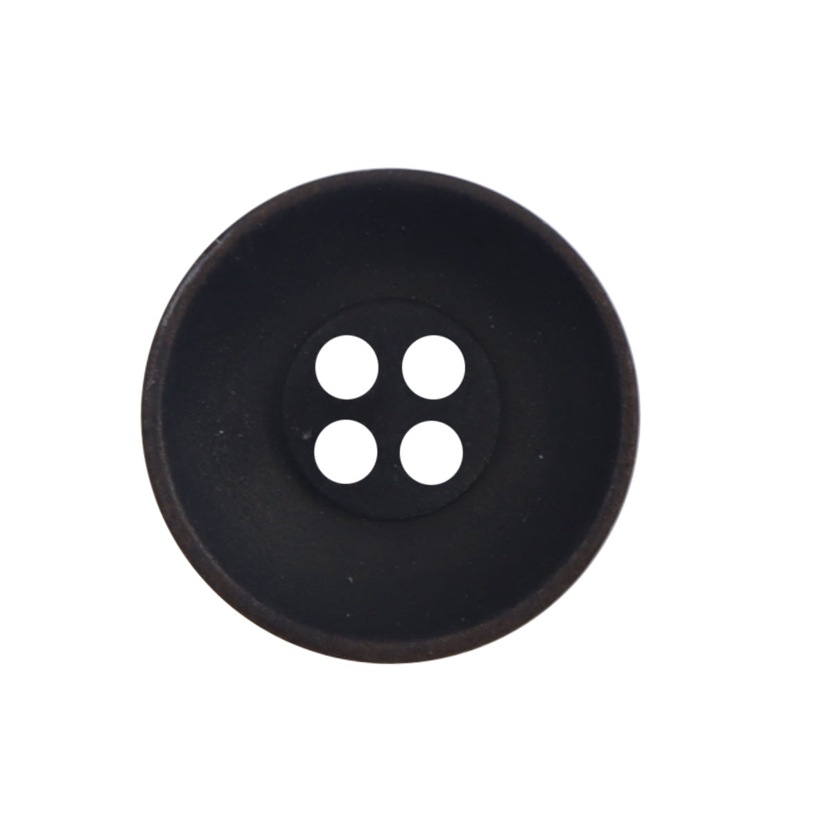Vintage round matte black tagua nut button, 4-hole design