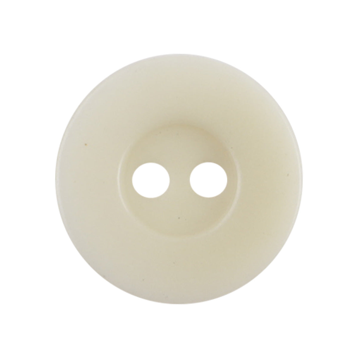 Beige 2-hole button, 15mm, wide edge