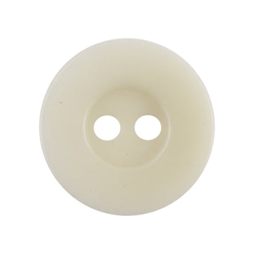 Beige 2-hole button, 15mm, wide edge