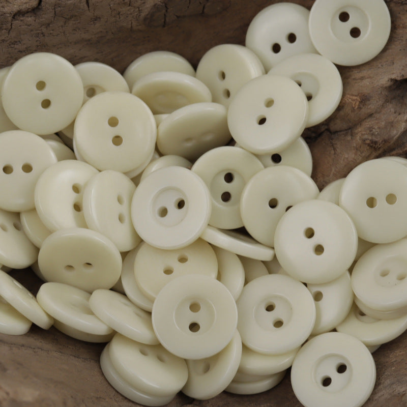 Beige 2-hole natural fruit buttons, bulk mix