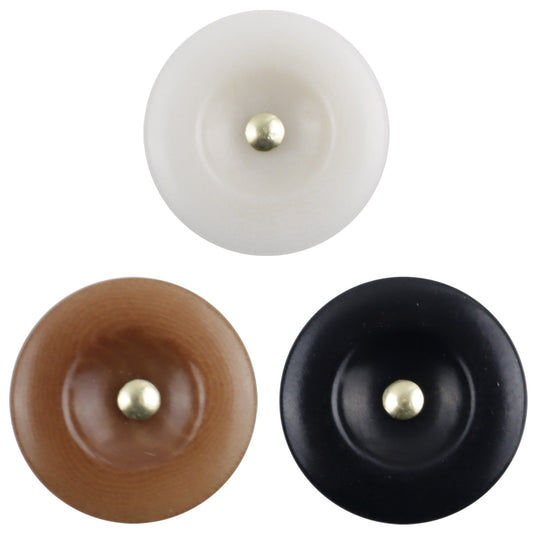 Natural Tagut Nut Corozo Buttons with Metal Shanks 15mm Round