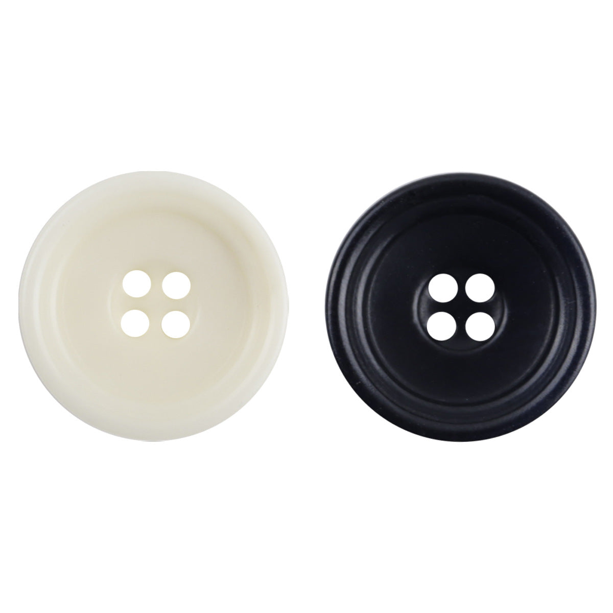 Natural fruit buttons set: beige and dark blue-black, 4-hole design