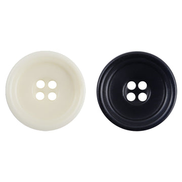 Natural fruit buttons set: beige and dark blue-black, 4-hole design