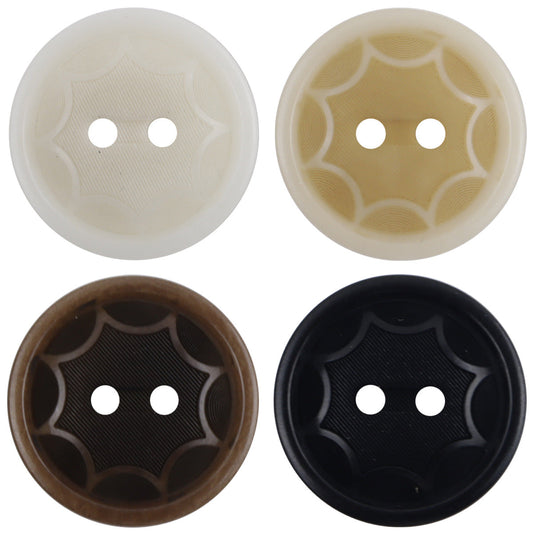 Round Two Hole Octagram Natural Tagut Nut Buttons 10pcs